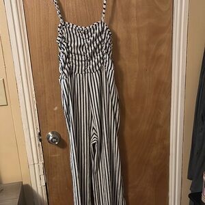 Striped Black and White Jumpsuit